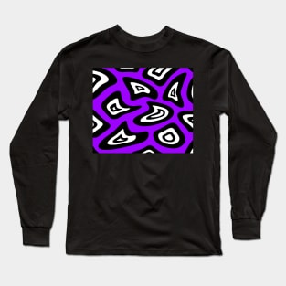 Abstract pattern - purple, black and white. Long Sleeve T-Shirt